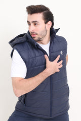 Zircon Premium Padded Puffer Sleeveless Jacket Navy Blue